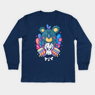 koala playing drums cartoon Kids Long Sleeve T-Shirt